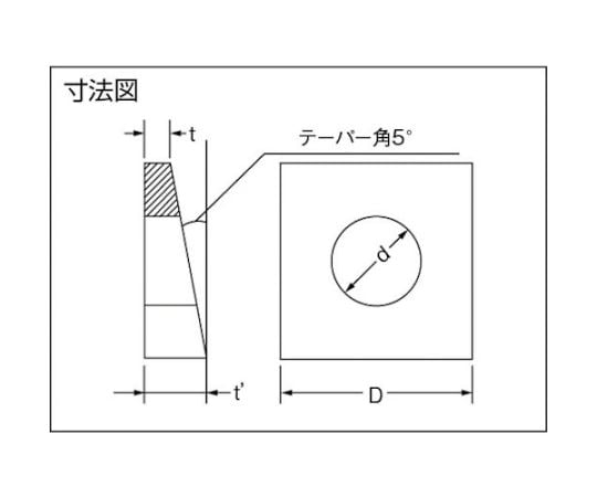 テーパーワッシャー ユニクロ M10（3/8） 19個入　B55-0010