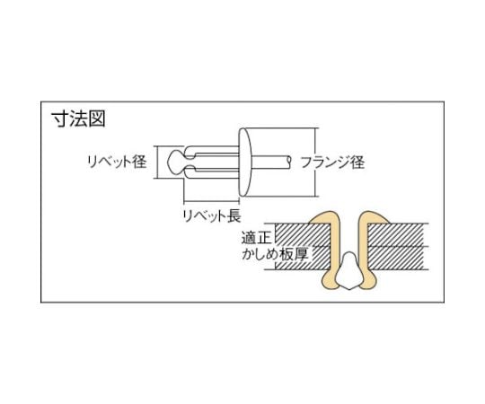 ブラインドリベット　アルミ/スティール　8-2　（500本入）　NSA8-2