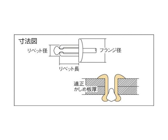 61-2172-76 ブラインドリベット（アルミニウム/ステンレス製） 8-10