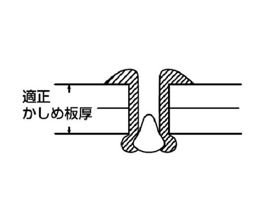 61-2174-42 ブラインドリベット（ステンレス/スティール製） 4-3（1000