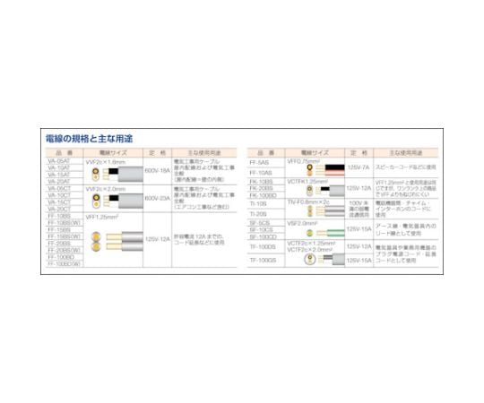 61-2229-43 異色平行線VFFビニールコード 10m 赤/黒 FF-10AS