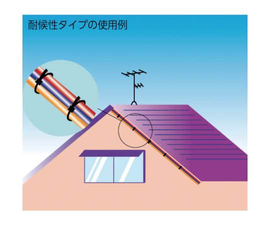 61-2239-38 ケーブルタイ幅2.5mm×300mm最大結束φ80耐候性 100本 TRCV