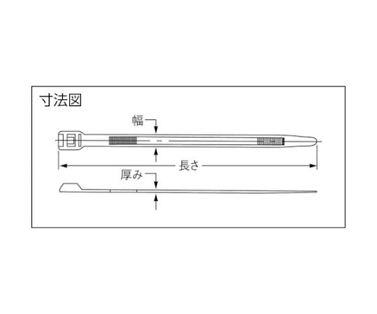 61-2241-85 結束バンド インラインタイ 耐候性 青緑 （100本入