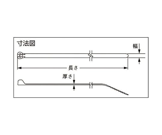 ステンレス爪ロック式ナイロン結束バンド　ナチュラル　幅3.6mm　長さ363mm　100本入り　BT4I-C