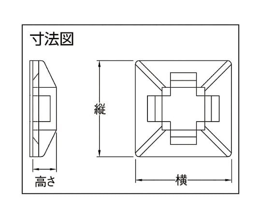 61-2247-01 結束バンド固定具（粘着シート付）幅3.2 4連結（25個