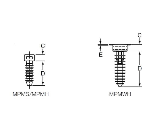 コンクリート用押し込み型固定具　（100個入）　MPMS25-C0