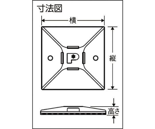 マウントベース　ゴム系粘着テープ付き　白　（50個入）　ABM4H-A-L