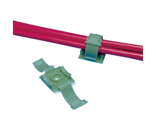 固定具 クリンチャー 粘着テープ付き テレホングレー 100個入