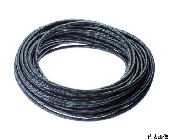 コルゲートチューブ ポリエチレン スリット付き 黒 内径8.9mm 30.48m
