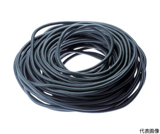 コルゲートチューブ 耐熱性ナイロン6 スリット付き黒 内径10mm 30.48m