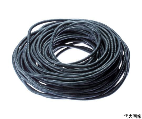 コルゲートチューブ 耐熱性ナイロン6 スリット付き黒 内径13mm 30.48m
