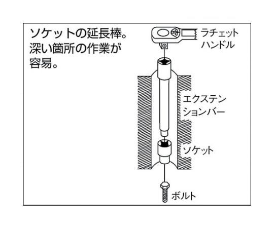エクステンションバー 全長600mm 差込角6.35mm