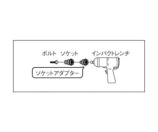 インパクト用ソケットアダプター 差込角25.4凹×38.1凸 全長80mm