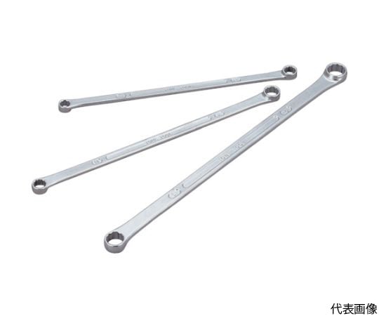 両口超ロングめがねレンチ（ストレート） 対辺寸法10×12mm メッキ処理