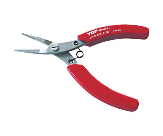 フラットノーズプライヤギザ付　ステンレス製100mm