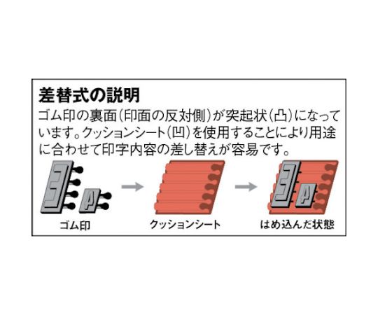 差替式ゴム印ユニラバーT-4（4mm）英数字・漢字セット　1730071