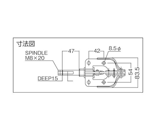 61-2428-15 横押し型トグルクランプ No.51 KC-51 【AXEL】 アズワン