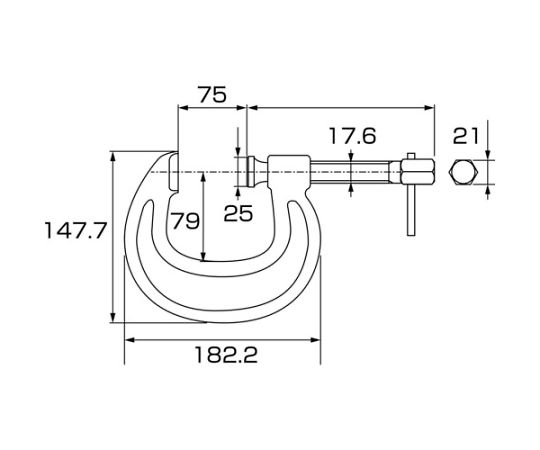 61-2436-04 強力C型シャコ万力 75mm C75 【AXEL】 アズワン