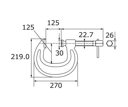 61-2436-06 強力C型シャコ万力 125mm C125 【AXEL】 アズワン