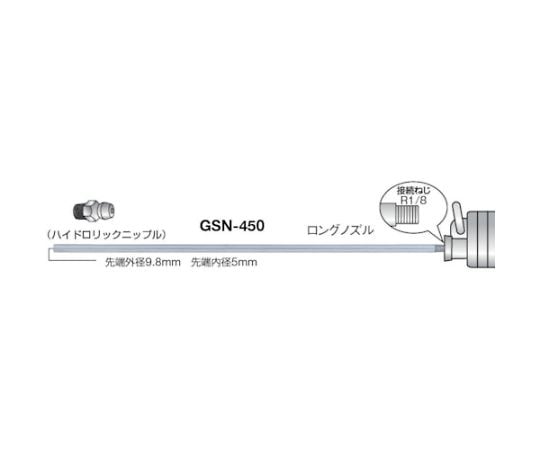 61 2455 03 ストレートロングノズル 450mm Gsn 450 Axel アズワン