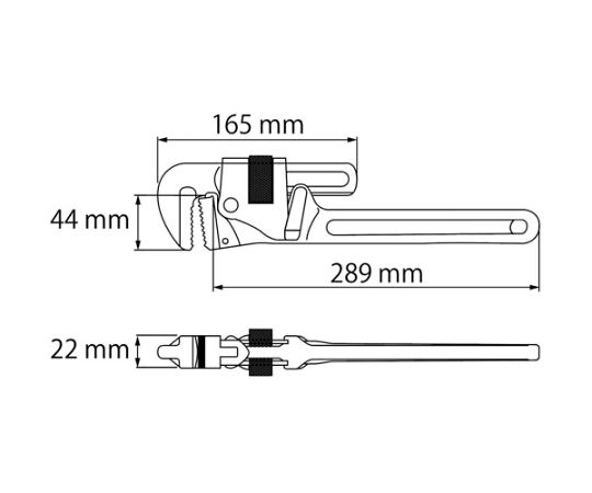 アルミパイプレンチ　350mm　APW-350