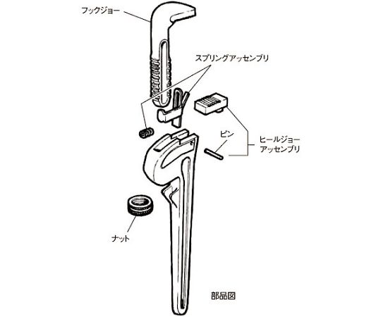 アルミストレートパイプレンチ　450mm　31100