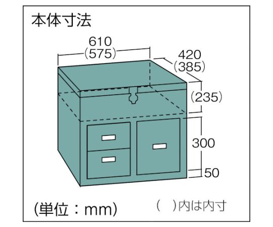 61-2485-95 車載用工具箱 中4個 610X420X610 F-6104 【AXEL】 アズワン