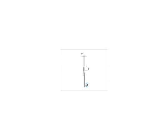 超硬カッター　円筒（シングルカット）　刃径1mm　刃長4mm