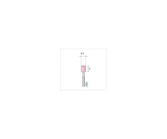 軸付砥石（1Pk（袋）=10本入）粒度#80　ピンク　円筒　外径5mm