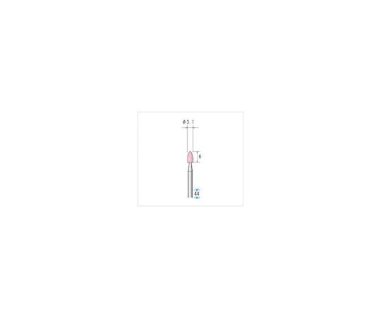 軸付砥石（1Pk（袋）10本）粒度100　ピンク　砲弾　外径3.1mm