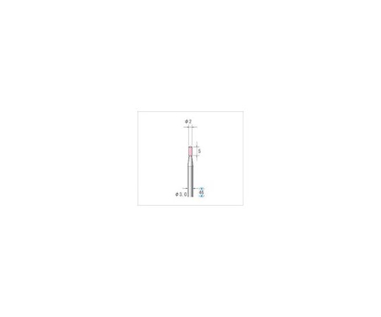 軸付砥石（1Pk（袋）=10本入）粒度100　ピンク　円筒　外径2mm