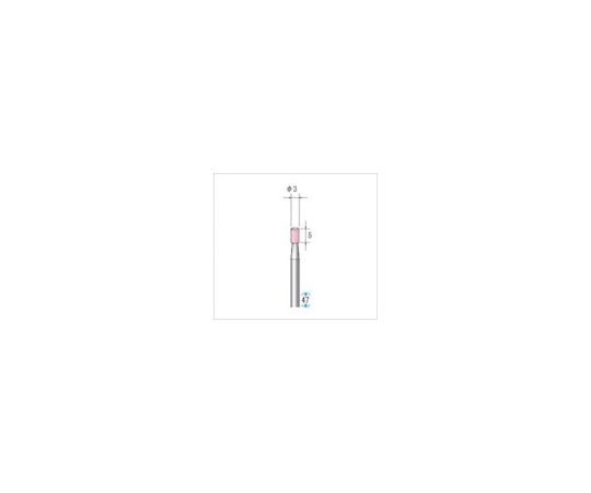 軸付砥石（1Pk（袋）=10本入）粒度100　ピンク　円筒　外径3mm