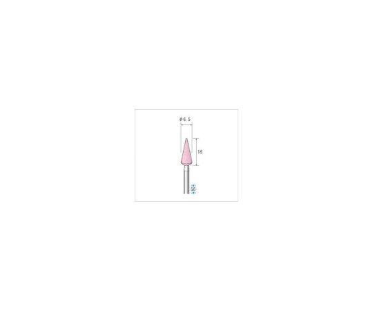 軸付砥石（1Pk（袋）=10本）粒度#100　ピンク　テーパー　外径7mm