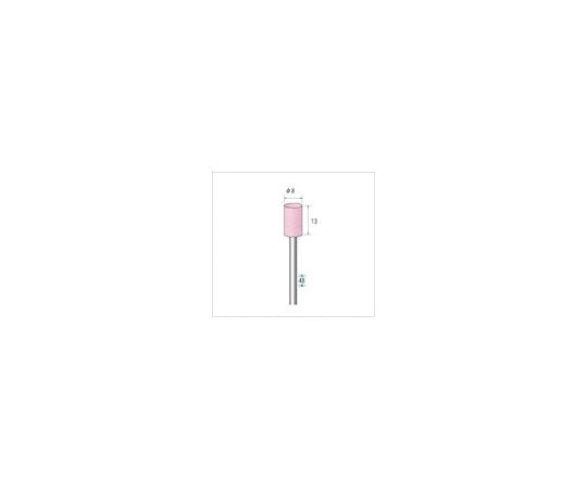 軸付砥石（1Pk（袋）=10本）粒度#120　ピンク　円筒　外径8mm