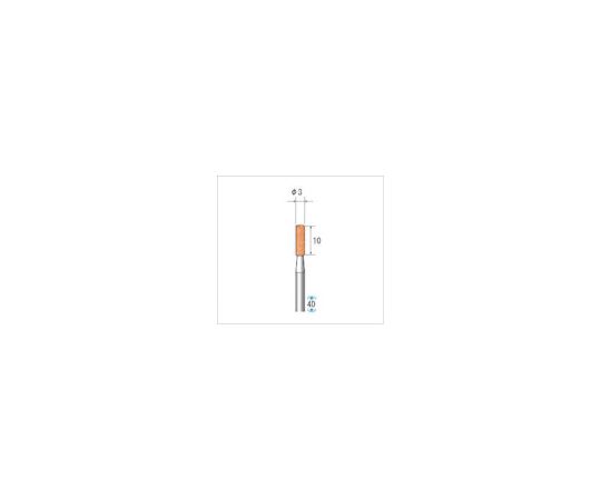 軸付砥石（1Pk（袋）=10本入）粒度#80　レッド　円筒　外径3mm