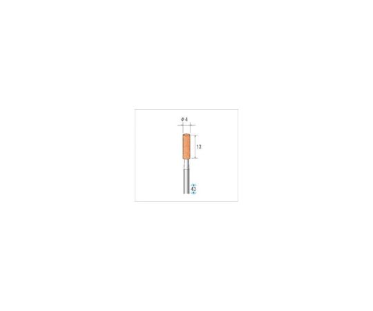 軸付砥石（1Pk（袋）=10本入）粒度#80　レッド　円筒　外径4mm