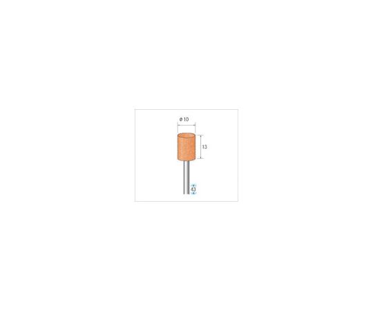 軸付砥石（1Pk（袋）=10本）粒度#60　レッド　円筒　外径10mm