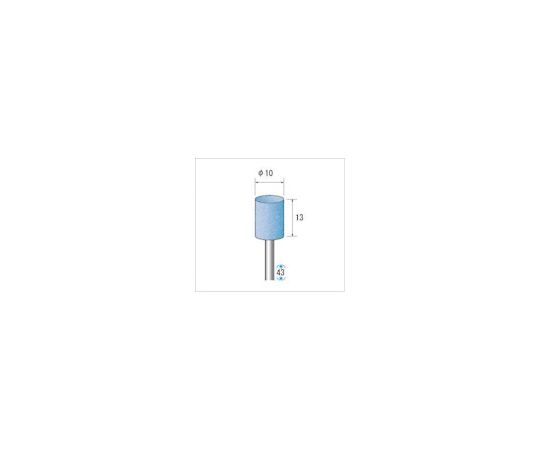 軸付砥石（1Pk（袋）=10本）粒度#60　ブルー　円筒　外径10mm