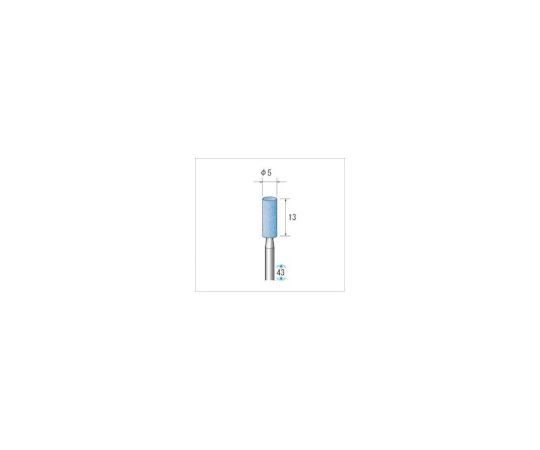 軸付砥石（1Pk（袋）=10本）粒度#120　ブルー　円筒　外径5mm