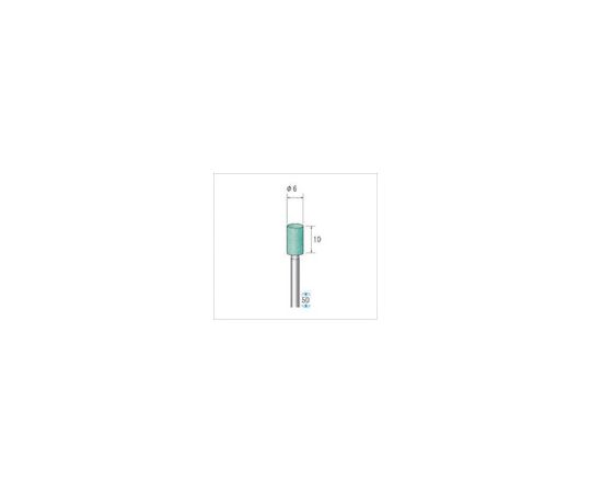 軸付砥石（1Pk（袋）=10本）粒度#60　グリーン　円筒　外径6mm