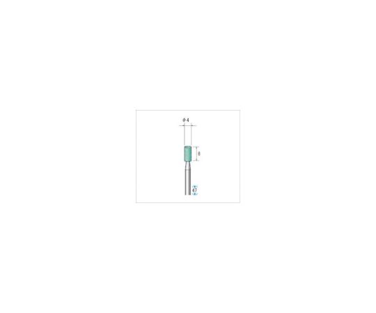 軸付砥石（1Pk（袋）=10本）粒度100　グリーン　円筒　外径4mm