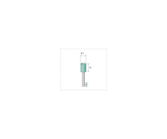 軸付砥石（1Pk（袋）=10本）粒度100　グリーン　円筒　外径7mm
