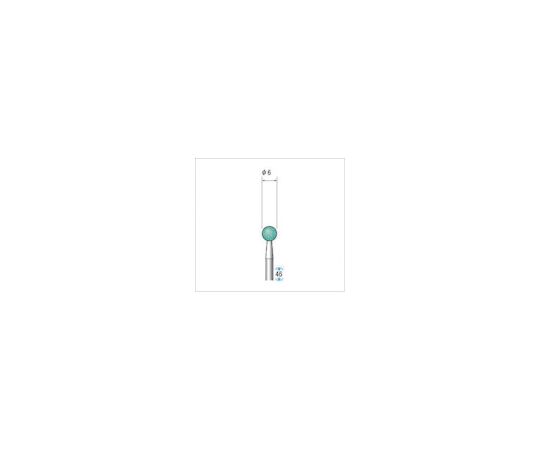 軸付砥石（1Pk（袋）=10本入）粒度100　グリーン　球　外径6mm