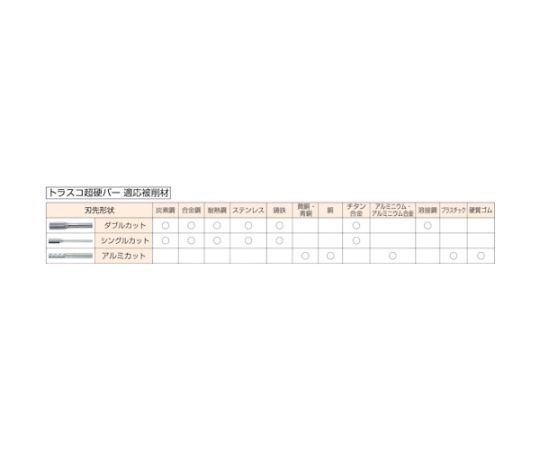 超硬バー　円筒型　Φ3X刃長14X軸3　ダブルカット　TB1A030