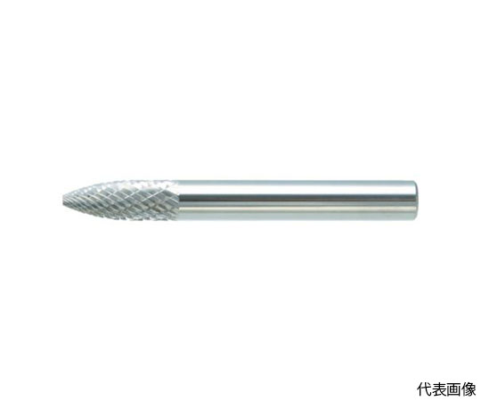 超硬バー　トンガリ型　Φ8X刃長19X軸6　ダブルカット