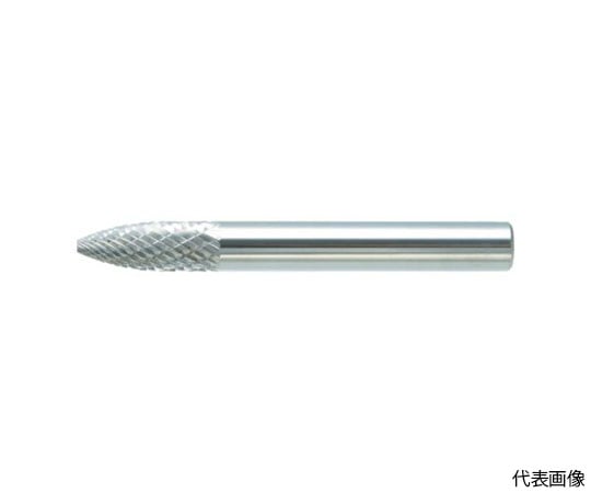 超硬バー　トンガリ型　Φ9.5X刃長19X軸6　シングルカット