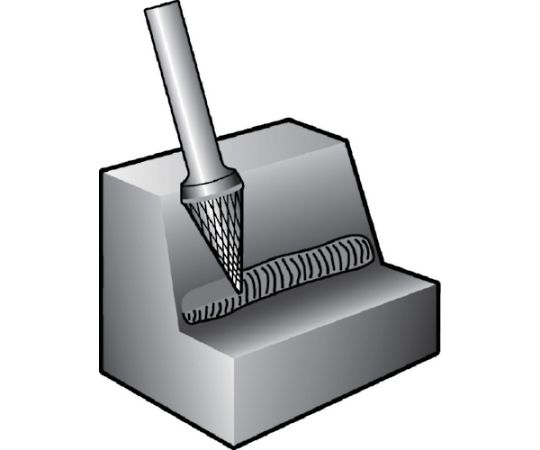 超硬バー 円錐dカット 刃径6×刃長13×軸径6×軸長37 超硬