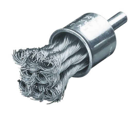 軸付ノット型エンドブラシ　Φ22　ステンレス線　0.25