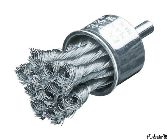 軸付ノット型エンドブラシ　Φ29　ステンレス線　0.50