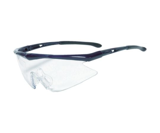一眼型安全メガネ　フレームブルー　レンズクリア